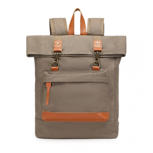 EB2303 - Large Capacity Canvas Casual Travel Backpack - Khaki