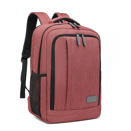 EM2111S - Multi-Compartment Backpack with USB Port - Black/Grey/Red/Blue