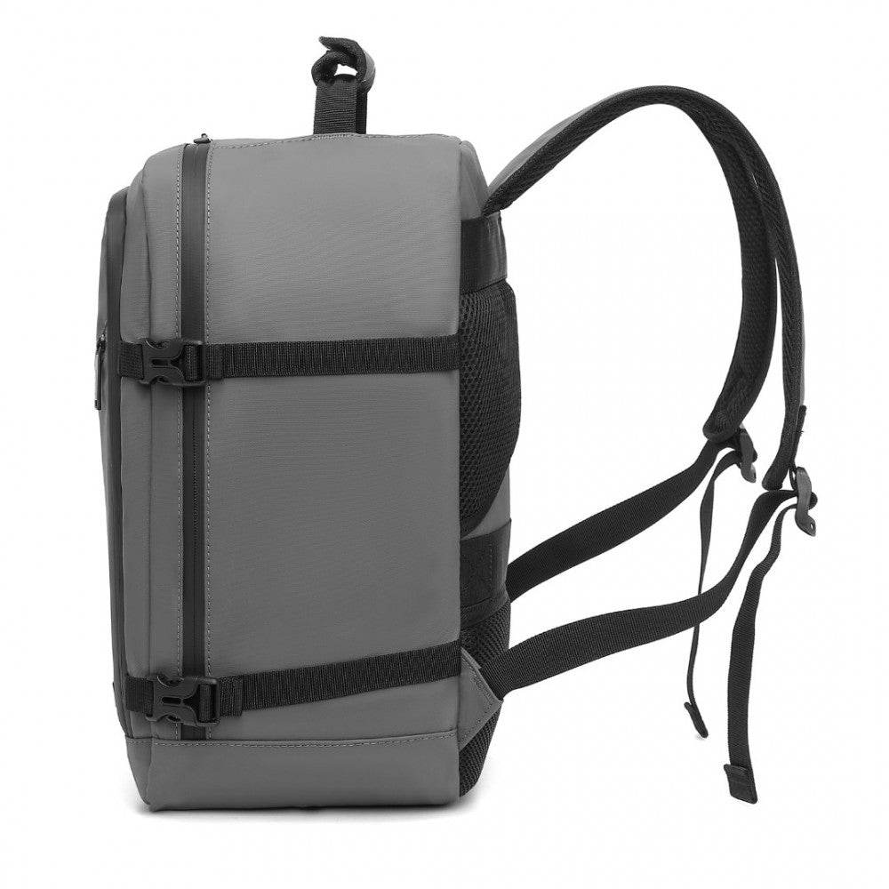 EM2334 - PVC Coated Cabin Bag Carry On Travel Backpack - Grey