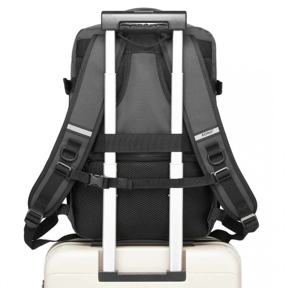 BPK2437 - Carry-On Cabin Size Backpack - Black/Grey