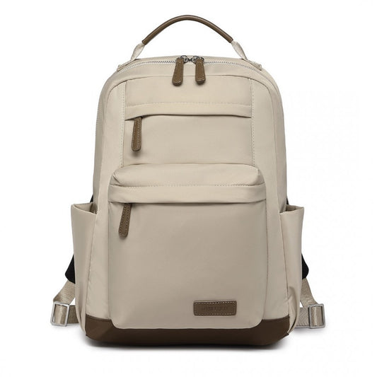 BPM2431 - Stylish Women’s Backpack Trolley Sleeve - Beige/Black/BlackApricot/GreyApricot