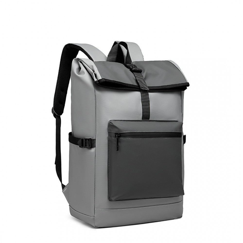 E2330 - Kono Durable PVC Coated Waterproof Backpack - Grey