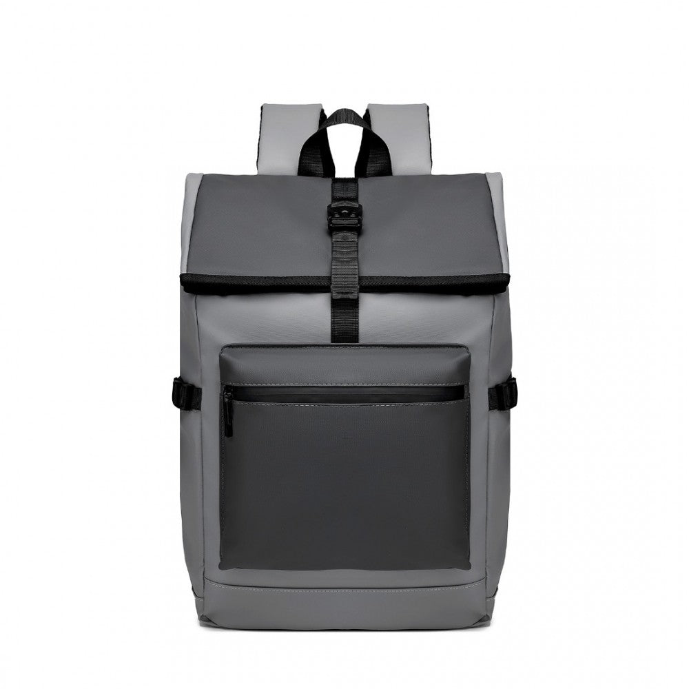 E2330 - Kono Durable PVC Coated Waterproof Backpack - Grey