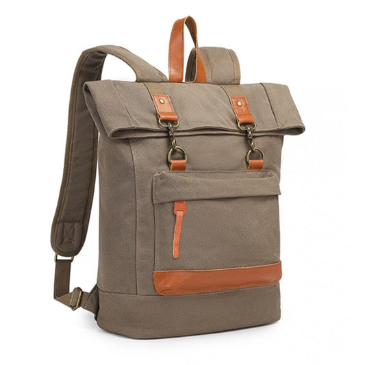 EB2303 - Large Capacity Canvas Casual Travel Backpack - Khaki