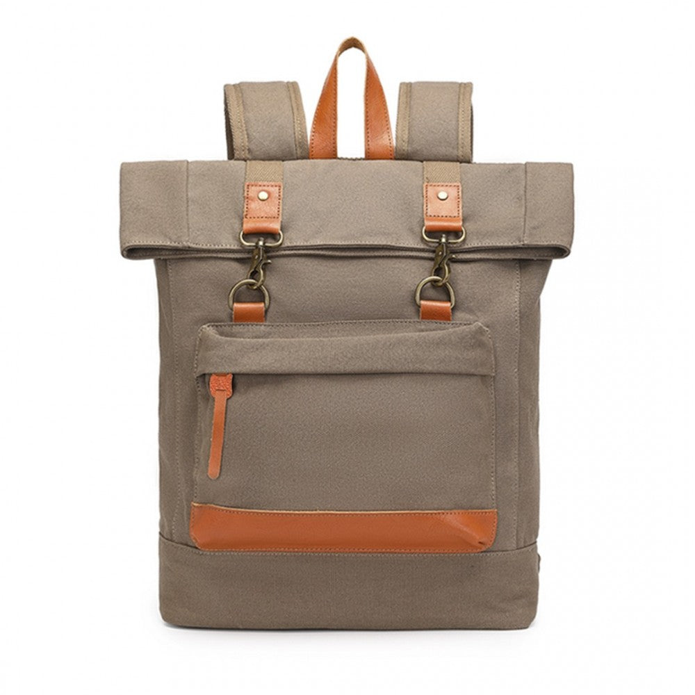 EB2303 - Large Capacity Canvas Casual Travel Backpack - Khaki