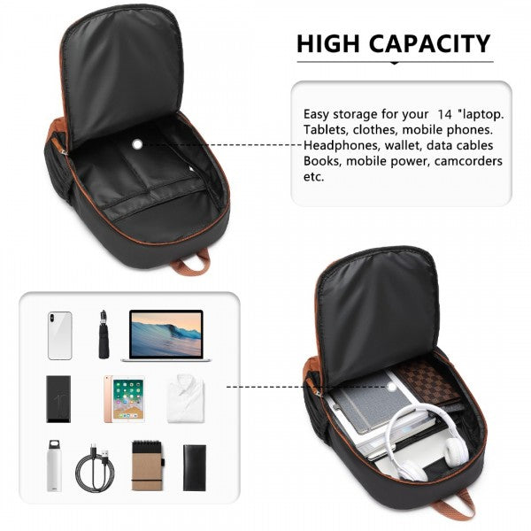 EB2325 - Waterproof Casual Backpack - Black