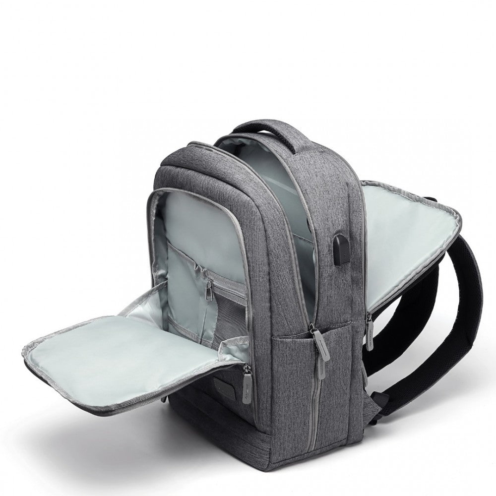 EM2111 - Multi-Compartment Backpack USB - Grey/Black