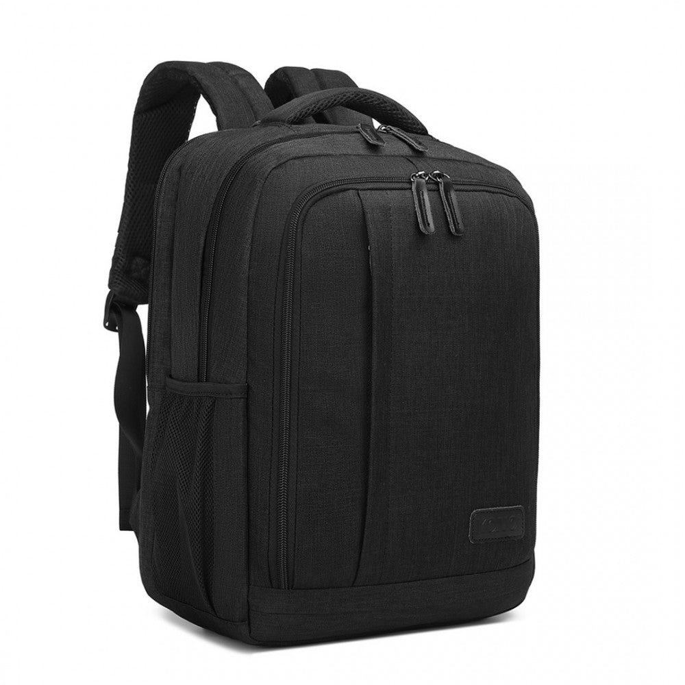 EM2111S - Multi-Compartment Backpack with USB Port - Black/Grey/Red/Blue