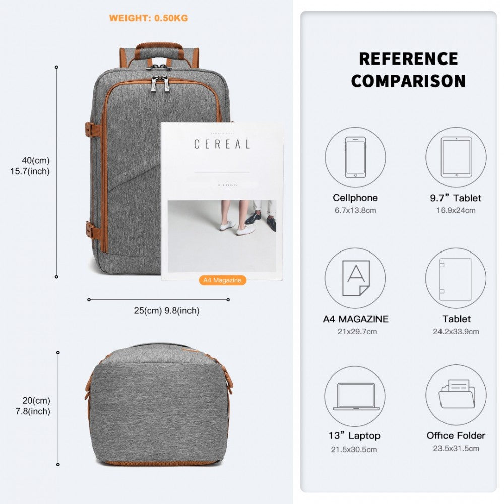 EM2231S - Cabin Bag Travel Backpack - Grey