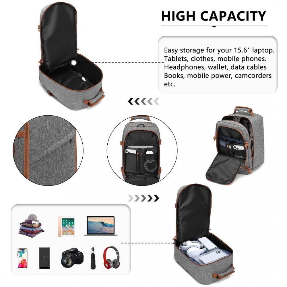 EM2231S - Cabin Bag Travel Backpack - Grey