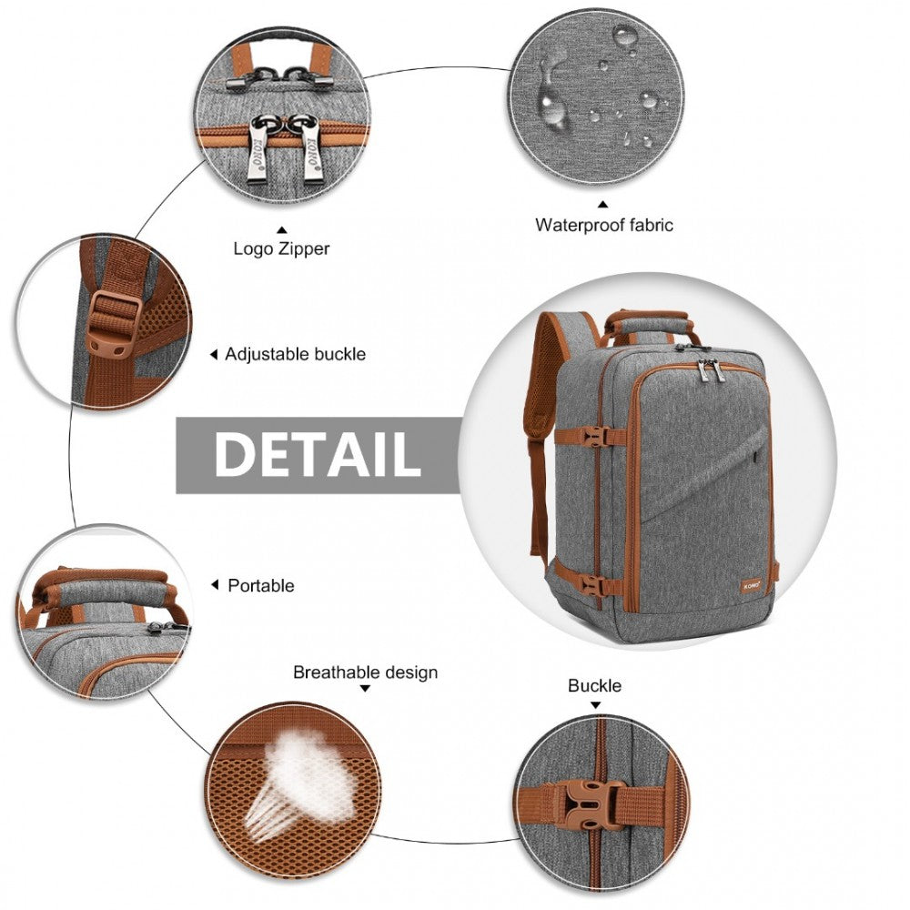 EM2231S - Cabin Bag Travel Backpack - Grey