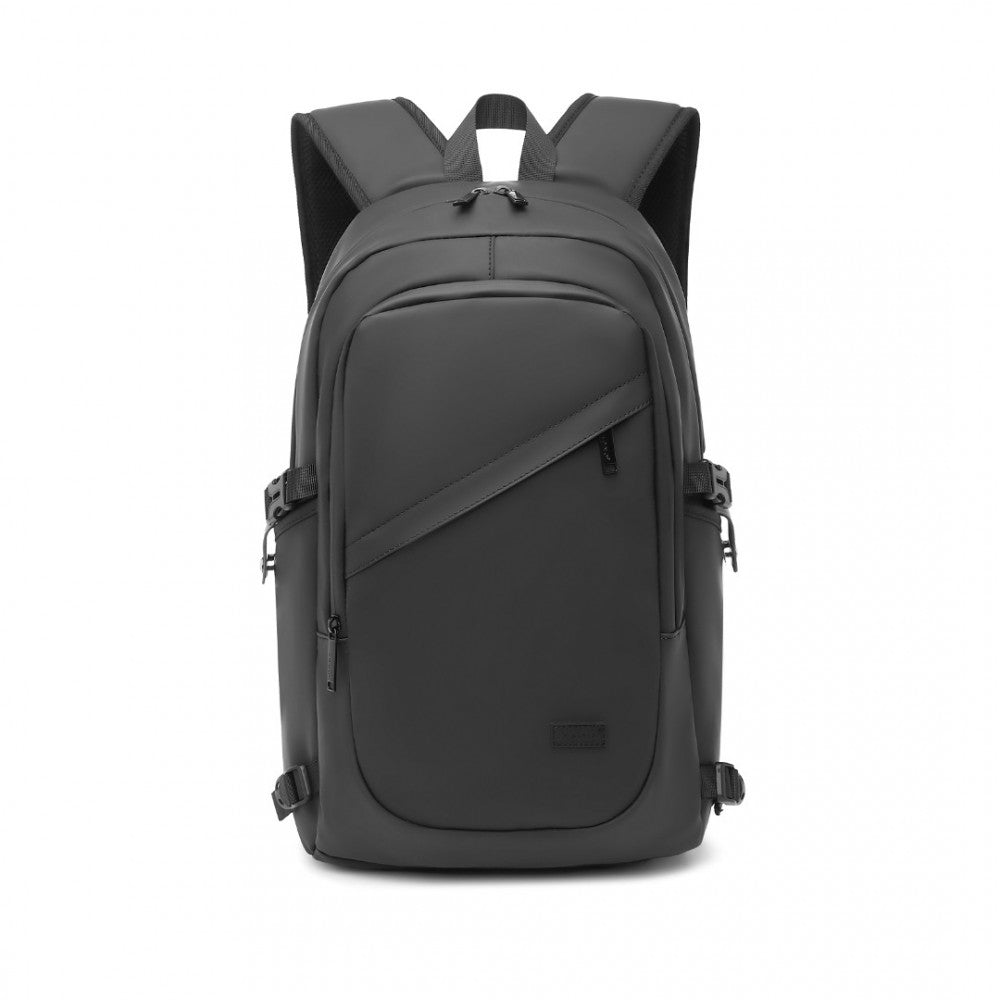 EM2349 - PVC Coated Waterproof Backpack USB - Black/Grey
