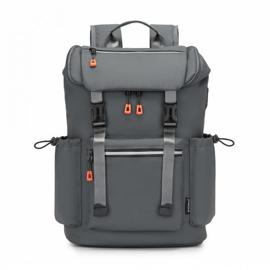 EQ2404 - Advanced Leisure Backpack Reflective USB - Grey/Black