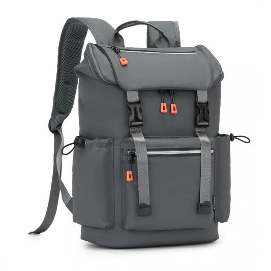 EQ2404 - Advanced Leisure Backpack Reflective USB - Grey/Black