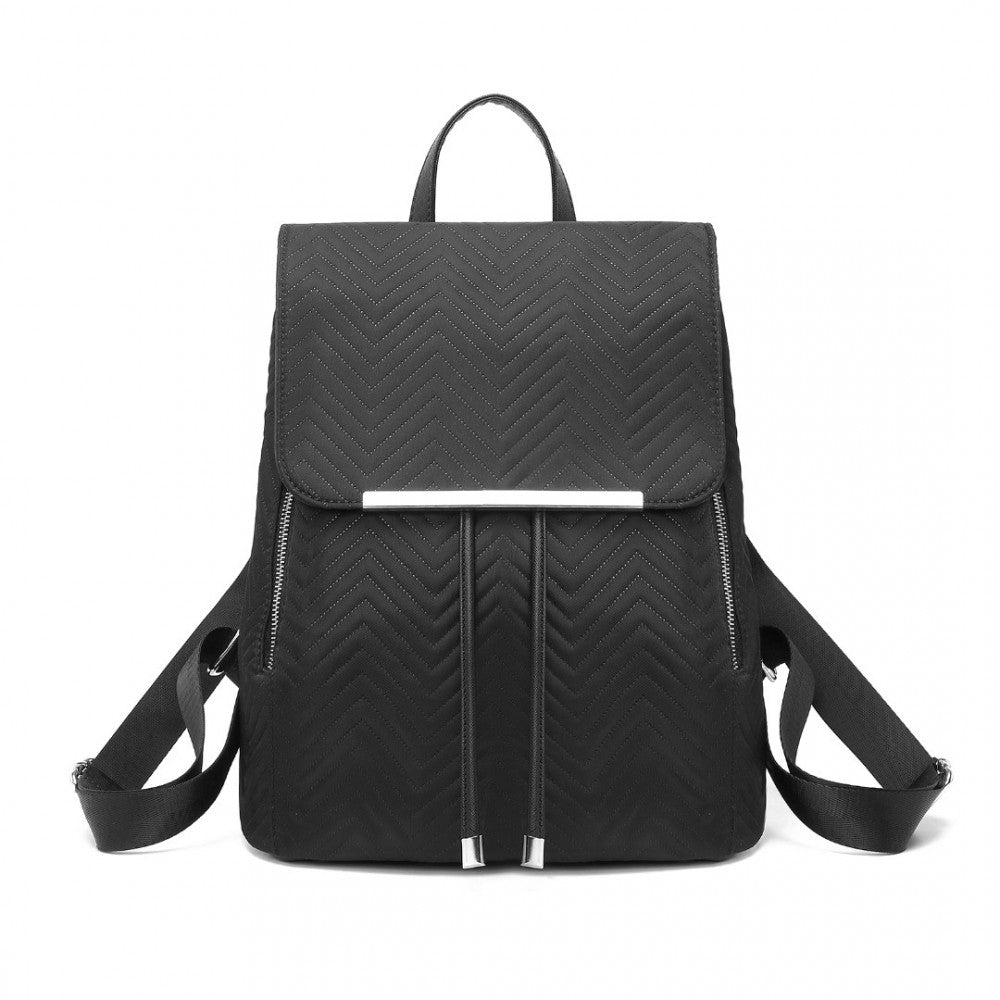 LH2358 - Miss Lulu Lightweight And Elegant Backpack - Black/Grey