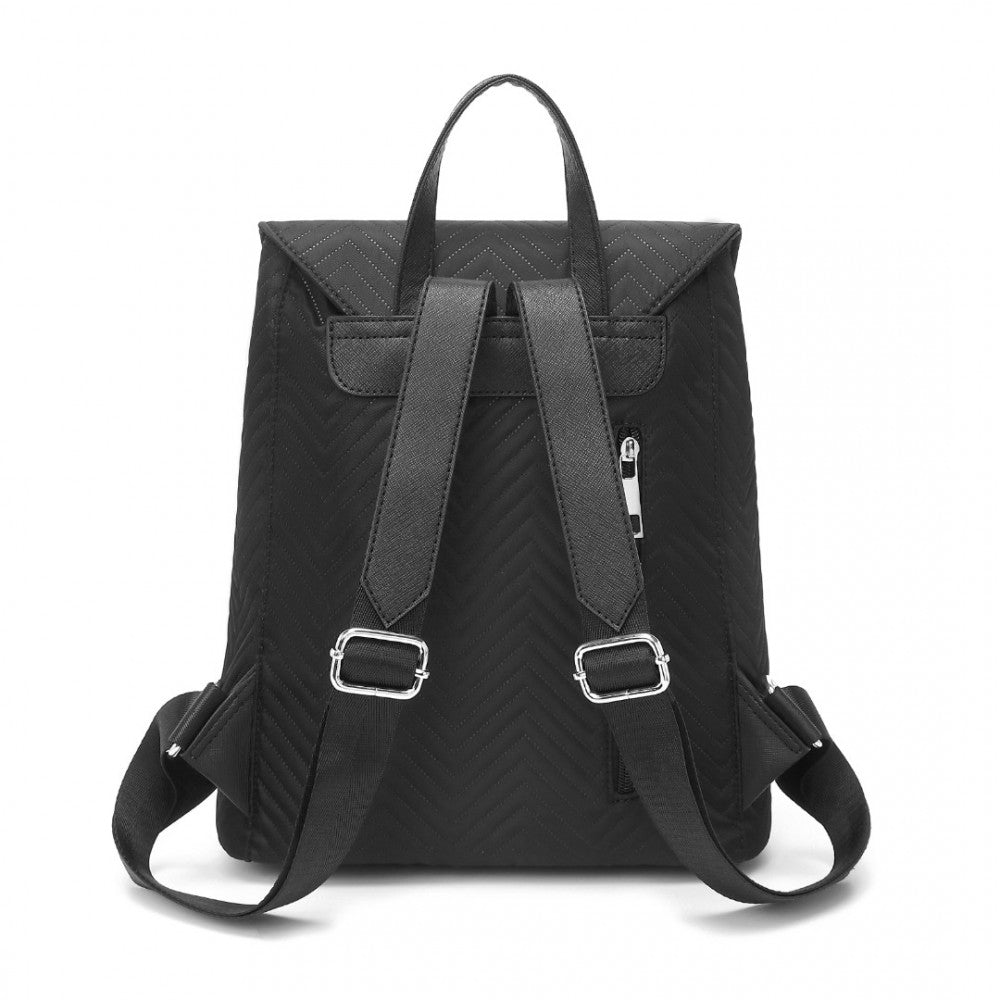 LH2358 - Miss Lulu Lightweight And Elegant Backpack - Black/Grey