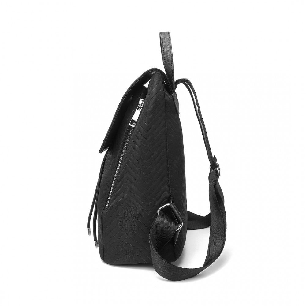 LH2358 - Miss Lulu Lightweight And Elegant Backpack - Black/Grey