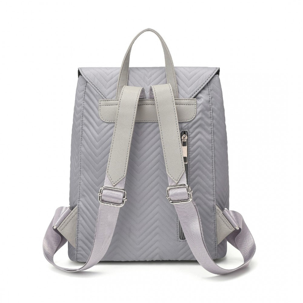 LH2358 - Miss Lulu Lightweight And Elegant Backpack - Black/Grey