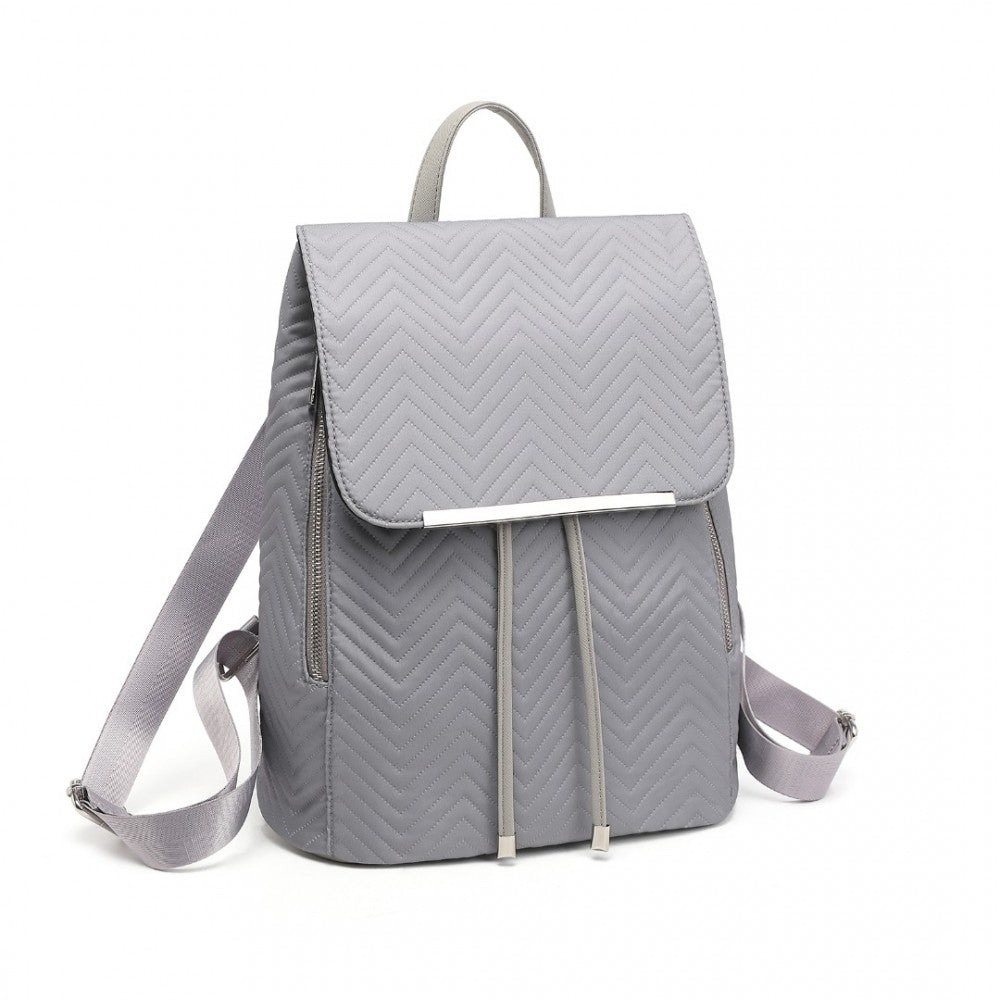 LH2358 - Miss Lulu Lightweight And Elegant Backpack - Black/Grey