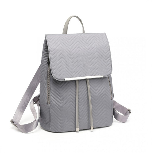 LH2358 - Miss Lulu Lightweight And Elegant Backpack - Black/Grey