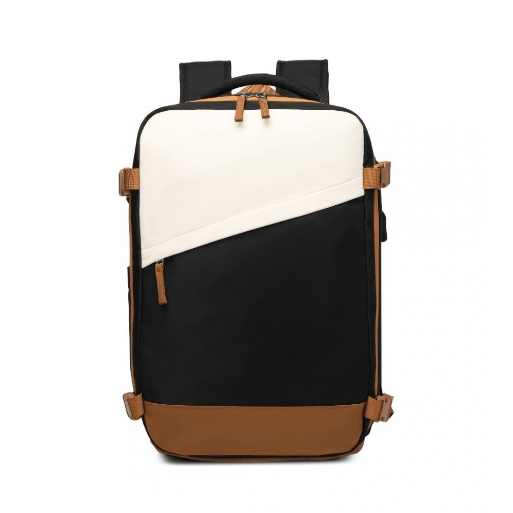 S2362 - Functional Backpack Shoe Compartment USB - Black/Navy/Grey