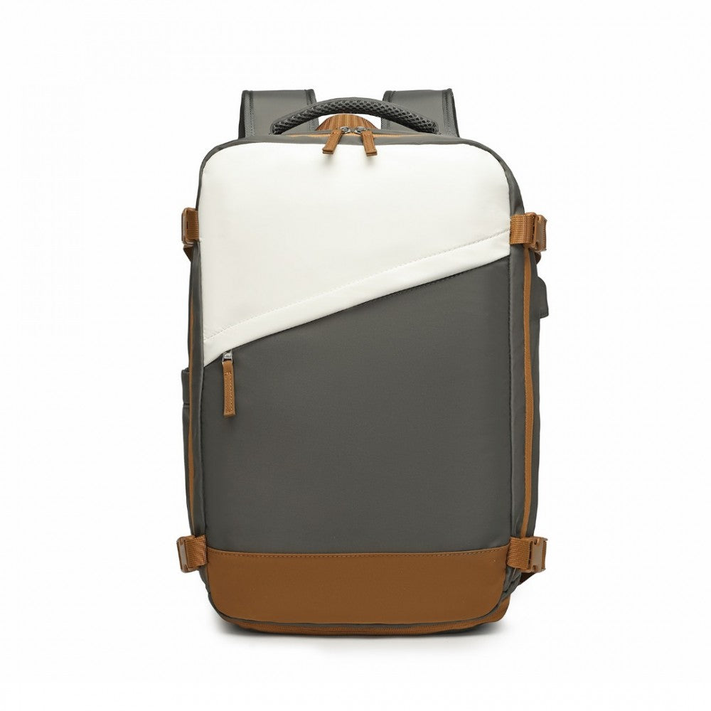 S2362 - Functional Backpack Shoe Compartment USB - Black/Navy/Grey