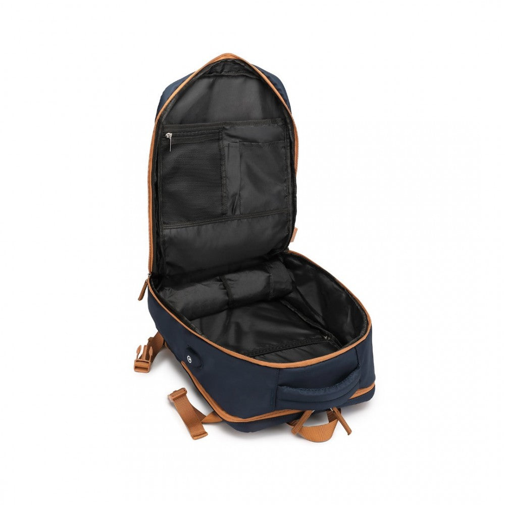 S2362 - Functional Backpack Shoe Compartment USB - Black/Navy/Grey