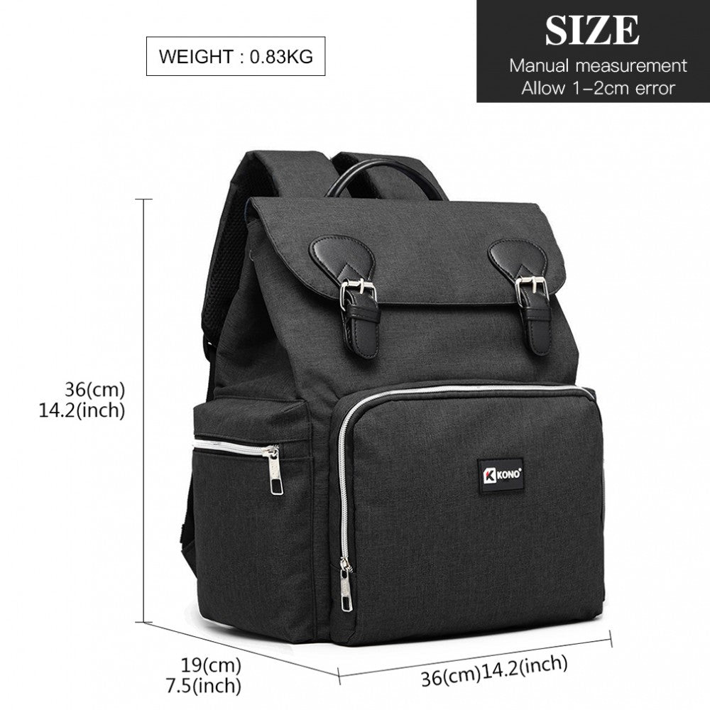 E1976 - Travel Baby Backpack USB Charging Interface - Black/Navy